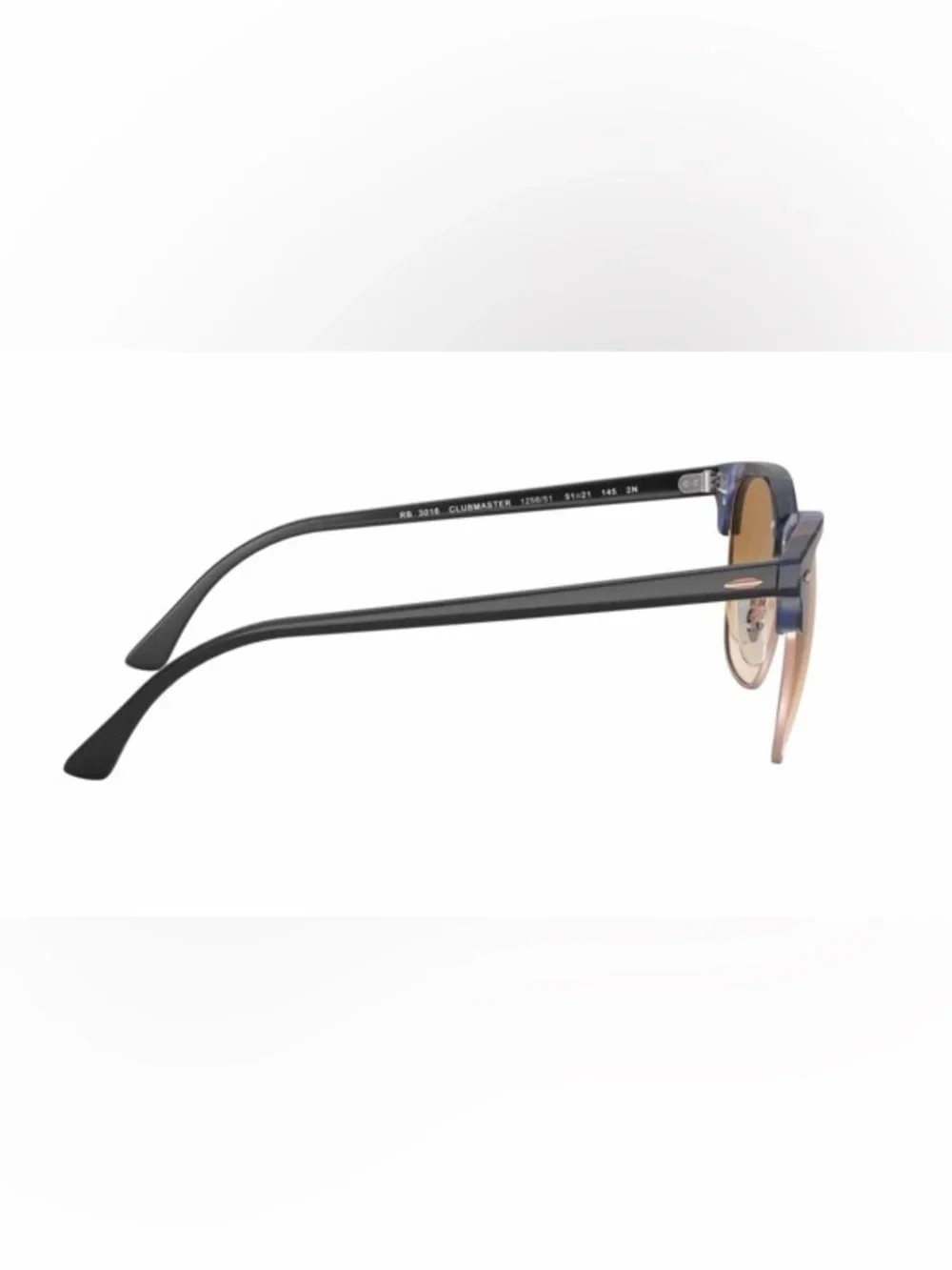 Ray-Ban RB3016 Clubmaster Sunglasses in Tortoise Shell Blue and Brown - Picture 2 of 12